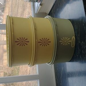 Vintage Tupperware Storage Containers 2 Yellow Gold & 1 Green